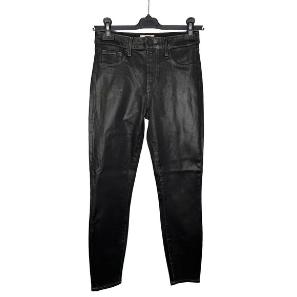 NWT L'AGENCE Margot Jean Noir Contrast Coated 25 - Picture 1 of 8